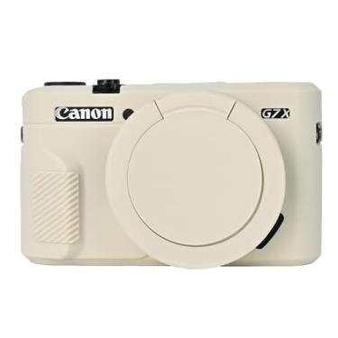 Imagem de Easy Hood Capa G7X Mark Ii, Capa Protetora Para Câmera Digital Canon Powershot G7X Mark Ii, Capa De Lente Removível, Capa De Silicone, Capa De Câmera Macia, Capa Protetora De Borracha, Corpo Bege