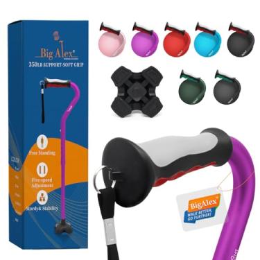 Imagem de BigAlex Bengala Dobrável Para Homens E Mulheres, Bastão De Estabilidade Ajustável Para Mobilidade, Resistente, Dobrável, Leve, Auxílio De Viagem Portátil Com Alça Confortável Para Idosos E Adultos