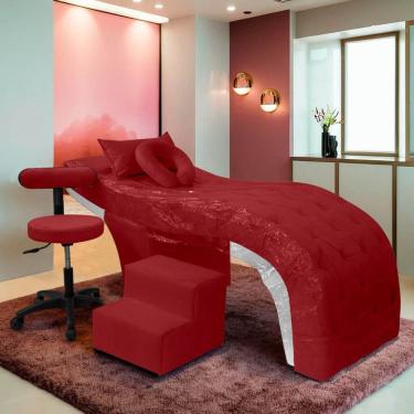 Imagem de Kit Maca Estética Charme para Cílios + Mocho + Escada + Capa Veludo