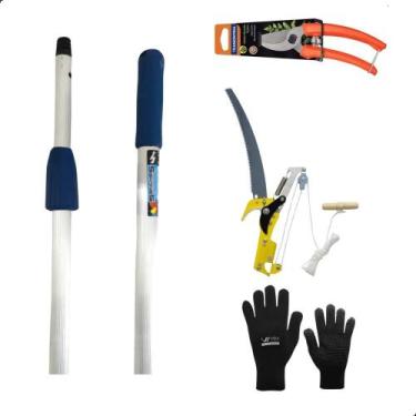 Imagem de Serrote de Poda e Cabo Extensivel 3mt com Tesoura Jardim e Luva - PREV