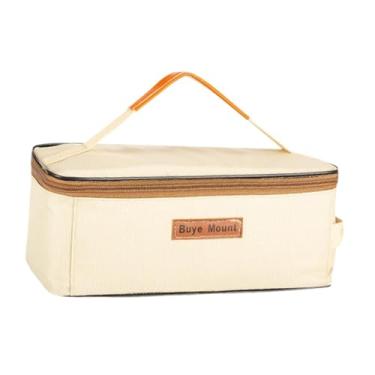 Imagem de Dynwave Campo de panelas de bolsa de armazenamento utilidade utilidade de desgaste de talheres resistentes à tabela de talhas de tabela de talheres para, Bege