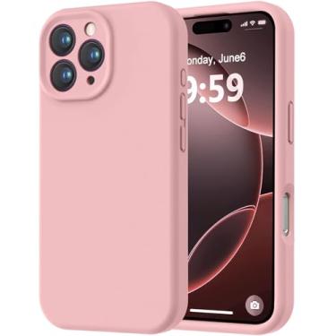 Imagem de LOVE 3000 Capa projetada para iPhone 16 Pro Max, silicone premium com forro de microfibra macio antiarranhões, capa protetora à prova de choque para homens, mulheres e meninas de 6,9 polegadas, areia