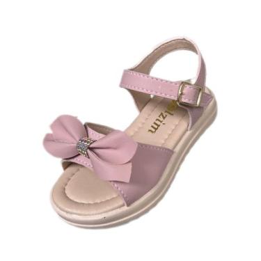 Imagem de Sandalia papete infantil menina Solzim gaspe laço nude, 22