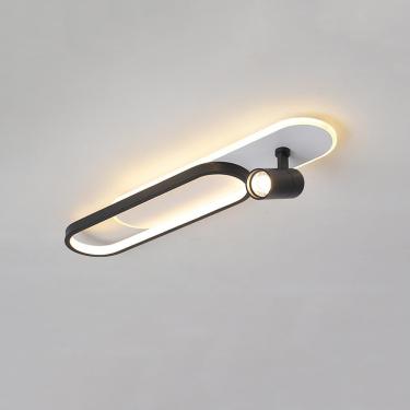 Imagem de Luz de corredor branca e preta moderna luz de teto com refletor de ângulo ajustável, lâmpadas de iluminação de destaque interno 4000K para sala de estar, hall de entrada, vestiário, corredor