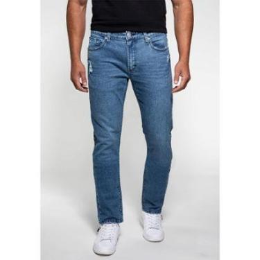 Imagem de Calça Jeans Slim Straight Guess Azul Claro-Masculino