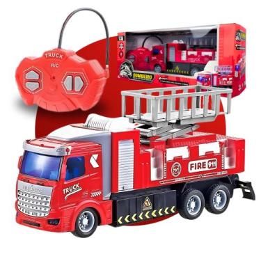 Imagem de Brinquedo Carrinho Bombeiro Policia Controle Remoto Menino - Caminhão 