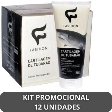 Imagem de Creme Massageador Fashion Cartilagem de Tubarão Bisnaga 200ml Kit 12 U