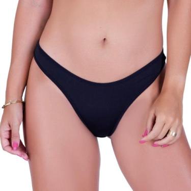 Imagem de Calcinha Tanga Clássica Feminina Clamar em Microfibra 3718, GG, Preto