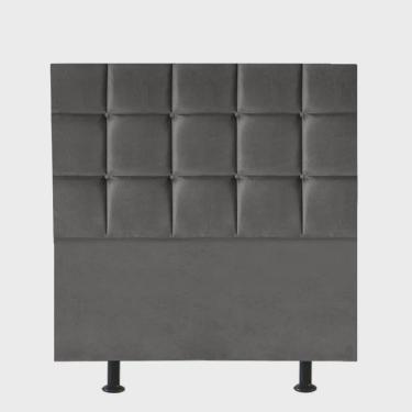 Imagem de Cabeceira Estofada Espanha 120cm Viúva Solteirão Para Cama Box Quarto Suede Cinza Escuro Grafite - Ahz Móveis