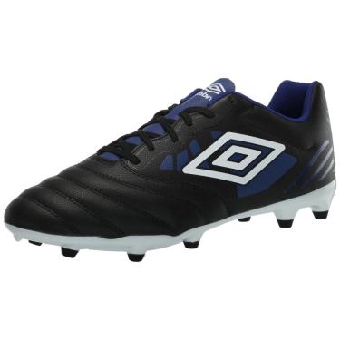 Imagem de Chuteira de futebol Umbro Tocco 4 League fg para homens preta/branca/azul