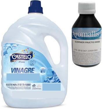 Imagem de Kit Vinagre 5L para Lavar Roupas + Essência Hidrossolúvel 100ml – Amacia e Perfuma as Roupas (Garnier Fructis)