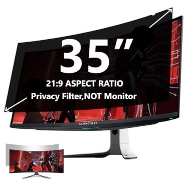 Imagem de ACONETMAX Filtro de tela de privacidade de 35 polegadas para monitor curvado Ultrawide 21:9 - Escudo de privacidade, protetor antirreflexo e antiluz azul