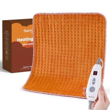 Imagem de Bearhug Almofada de aquecimento elétrica quente para aliviar dores e dores, calor calmante para relaxamento e alívio da dor (laranja quente, 51 x 61 cm)