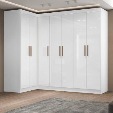 Imagem de Guarda-roupa de Canto Modulado 7 Portas Paris Branco