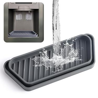 Imagem de Jaxbo Bandeja coletora de gotejamento para geladeira, dispensador de água de geladeira para bandeja de água, coletor de gotejamento de silicone de grau alimentício