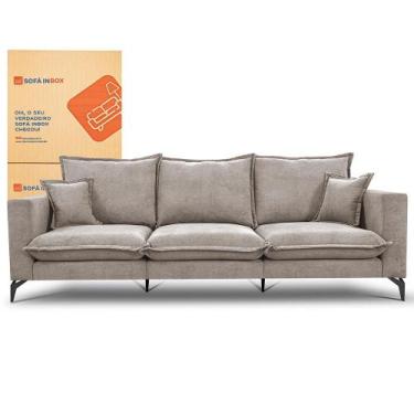 Imagem de Sofá 3 Lugares Modular Boma. 2,40m Boucle Sofá inBox, Bege Claro
