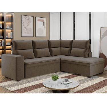 Imagem de Sofá de Canto Tamanho 220cm X 177cm Arruba Marrom