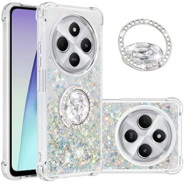 Imagem de Dinglijia Capa de ajuste fino para Xiaomi Redmi 14C 4G, capa para Xiaomi Poco C75, capa de proteção de silicone com efeito areia movediça líquido com glitter para Xiaomi Poco C75/Redmi 14C 4G, WZ