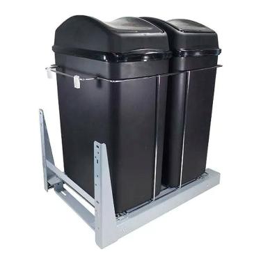 Imagem de Lixeira Dupla Ecológica Deslizante Trilhos 30 Lts Jomer 8855