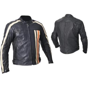 Imagem de Jaqueta Motociclista Masculina Helt Couro C/ Proteção Tam G