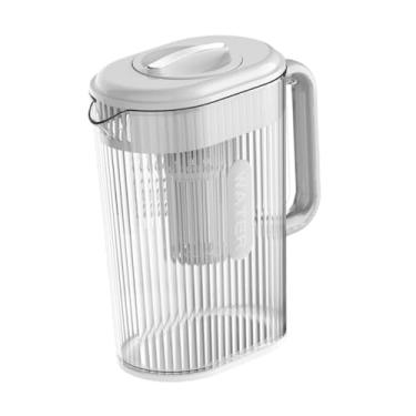 Imagem de Ｂｅｓｇａ Water Pitcher Fruit Infuser Pitcher Beverage Incorra jarro de água com filtro retrátil para jantar de cozinha ao ar livre, Branco