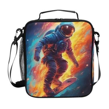 Imagem de UMIRIKO Lancheira infantil astronauta térmica para meninos e meninas, lancheira com alça de ombro para escola, refeição de piquenique 20850384