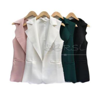 Imagem de Maxi Colete Neoprene Alfaiataria Comprido Roupas Femininas - RSL , Pre