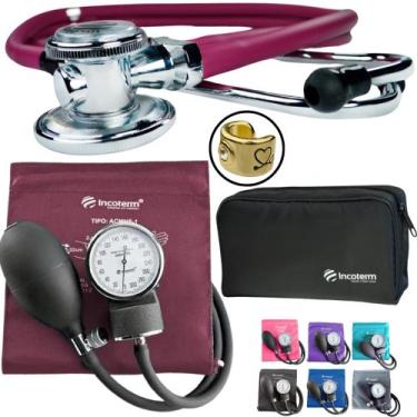 Imagem de Kit Aparelho Pressao Esfigmo Aneroide Estetoscopio Rappaport - Love Sa