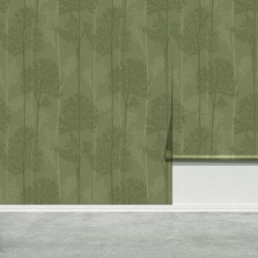 Imagem de JiffDiff Papel de parede autoadesivo verde escuro à prova d'água, papel de parede removível para decoração de banheiro e armários, papel de contato amigável para locatários botânicos 43,9 cm x 1,016