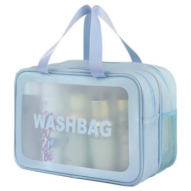 Imagem de Bolsa de higiene pessoal de viagem DAPOWER para mulheres azul-XL trans