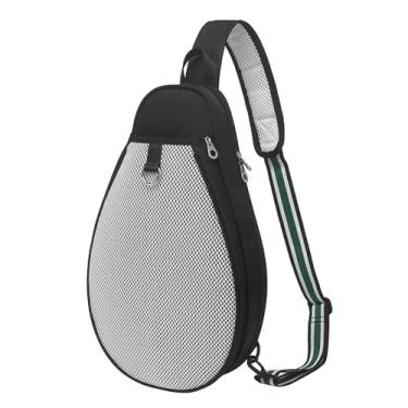 Imagem de menolana Bag de raquete de tênis segura 2 raquetes de tênis tênis bolsa de tênis bolsa de tênis badminton saco de badminton para meninos meninas homens, Preto Branco