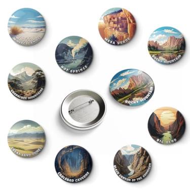 Imagem de TinY WisH Pacote com 9 emblemas vintage do Parque Nacional, presentes do Parque Nacional, lembranças, ideias, 5,7 cm (Centro-Oeste), GRSA-MEVE-ROMO-BLCA-CAVE-WHSA-BIBE-GUMO-HOSP, 2.25 inches