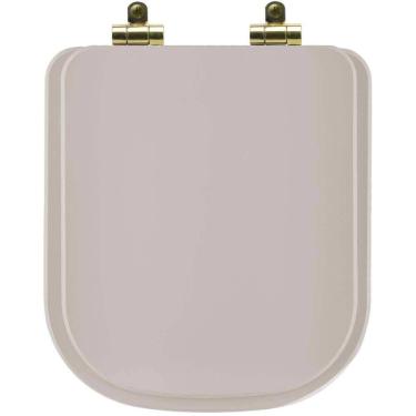 Imagem de Assento Sanitário Poliéster Soft Close Axis Barbante para vaso Deca com Ferragem Dourada