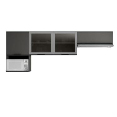Imagem de - Cozinha Modulada Etna 4 peças aéreo com vidro