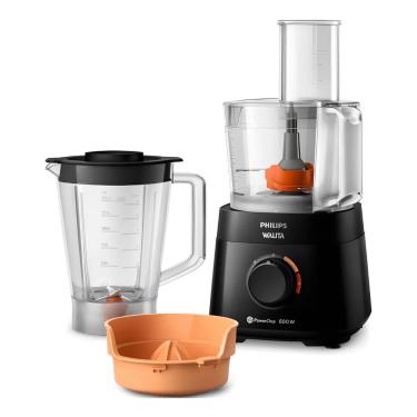 Imagem de Multiprocessador Philips Walita Power Chop Preto de 600w com 2 velocidades mais função pulsar e espremedor de frutas (RI7300)