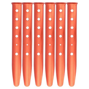 Imagem de Tenda unhas areia peg tenda estaca u em forma de alumínio alumínio pinos moídos para acampamento na praia neve leve laranja 31cm 6pcs