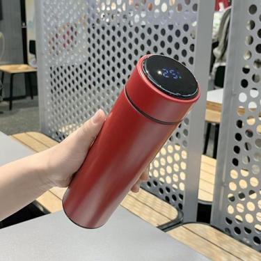 Imagem de Garrafa Térmica Inox Inteligente 500ml Com Medidor De Temperatura MS70