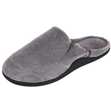 Imagem de Pantufa masculina de microfibra isotoner, Charcoal Grey, 8-9