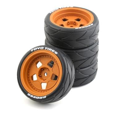 Imagem de Lifehead 65mm On Road Rubber Tires& Wheels Rims 12mm Hex Hub for HPI Ken Block's Tamiya XV01 TT01 TT02B Kyosho FAZER MK2 Lc Racing PTG HSP RGT RC 3RACING D5 1/10 RC Rally Car