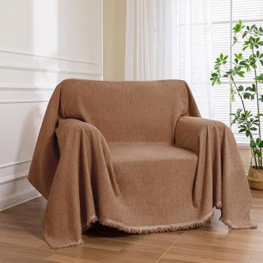 Imagem de MEETSKY Capa de cadeira grande para poltrona, capa de sofá pequena, capa de sofá individual para sofá reclinável, capa de sofá de chenille para animais de estimação, espessa, lavável, 180 cm x 231 cm