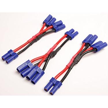 Imagem de Pacote (3) Cabo conector adaptador de fio paralelo EC5 12 AWG para bateria de Lipo RC