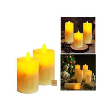 Imagem de Jogo 2 Velas De Led Eletrônica Pequena Chama Viva Oscilante - MultiA