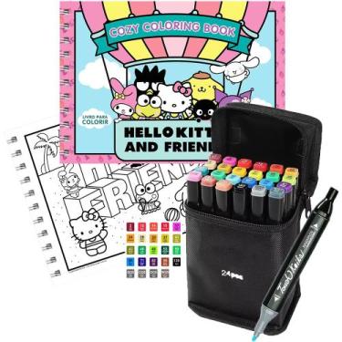 Imagem de Kit Completo Para Colorir Livro Estilo Bobbie Goods Hello Kitty Capa D