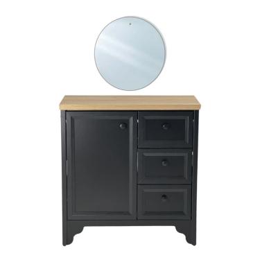 Imagem de Gabinete Armário Banheiro Ditália c/Tampo + Espelho BN-05