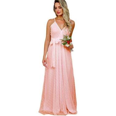 Imagem de Vestido De Noiva Civil Longo Para Casamento Com Cinto - Casual Dress, 