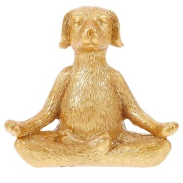 Imagem de Yoga Dog Ornaments Gold Decor Yoga Figurines Animal Home Decor Creative Dog Statue Meditation Dog Statue Dog Decoration Table Decor Yoga Pose Dog Sculpture Resin Lawn Bohemian