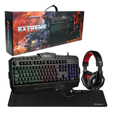 Imagem de Kit Gamer 4 Em 1 Ktrok Extreme Teclado Semi Mecânico Headset