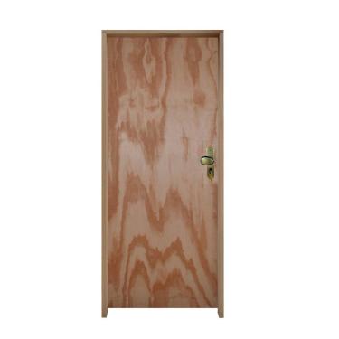 Imagem de Kit Porta De Madeira 210X70Cm Batente 14Cm Fechadura Taco De Golf Externo Mescla Lisa Mescla