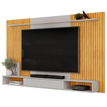 Imagem de Painel Para Tv 70 Pol Com Bancada Suspensa 215cm Dom D05 Cedro Bali - Lyam Decor