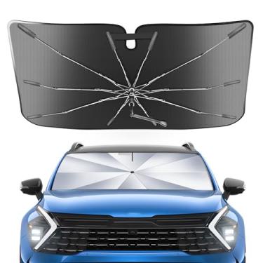 Imagem de Guarda-sol portátil para para-brisas personalizado adequado para Kia Sportage 2018-2022, 2 em 1 cristal de gelo durável guarda-chuva compacto sombra UPF50+ UV proteção contra isolamento térmico janela